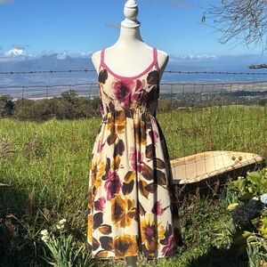 Moulinette Soeurs Floral Dress - Cream, Pink, Brown